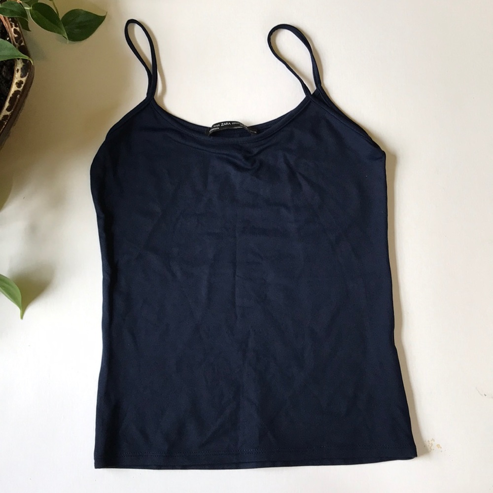 ✅ Zara Navy Blue Classic Stretchy Camisole